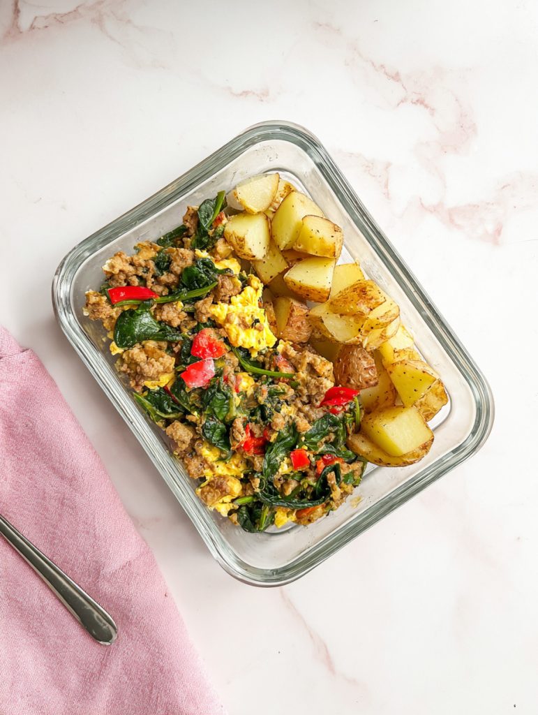 Turkey Sausage & Spinach Breakfast Scramble Boxes