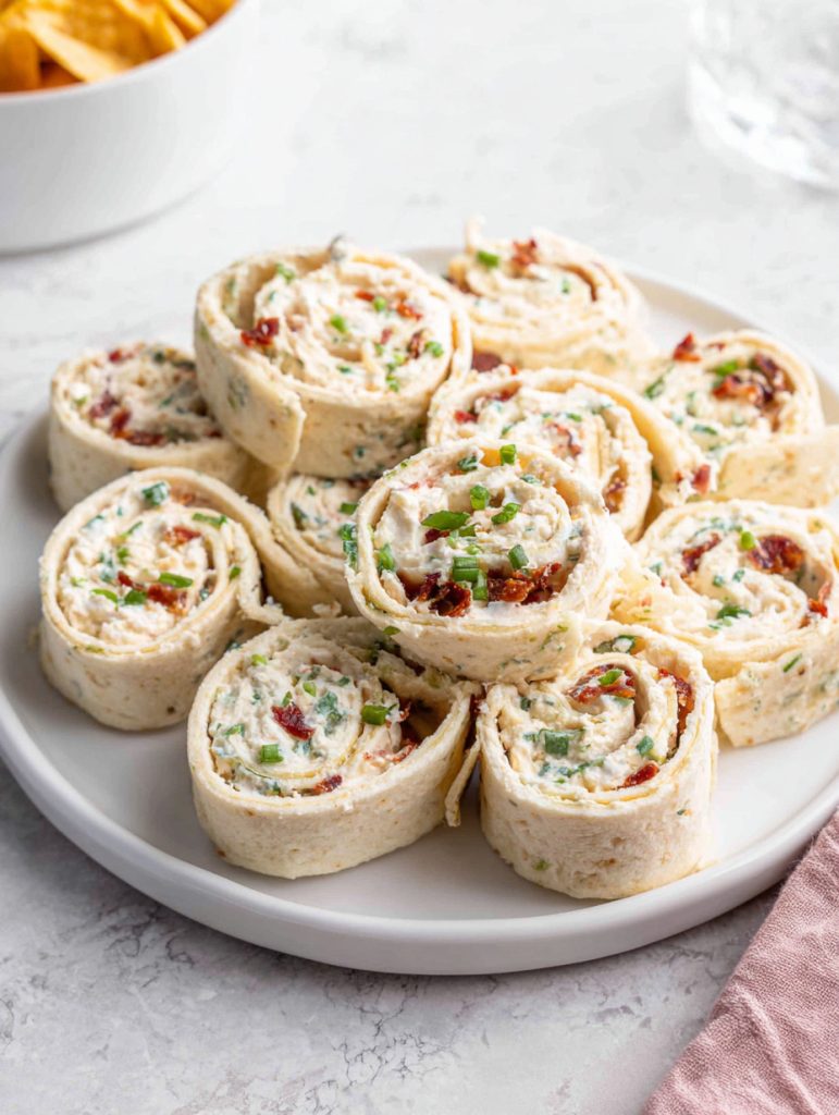 Cheesy Tortilla Roll-Ups with Salsa Cream Cheese