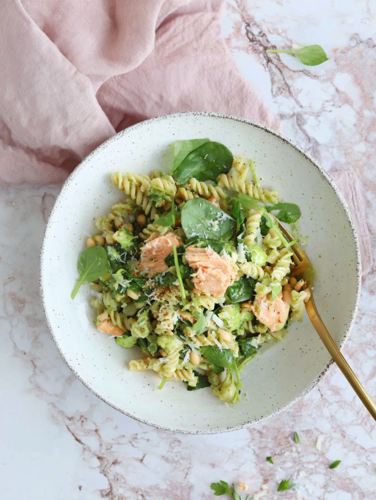 Creamy Pesto Salmon Pasta Meal Prep