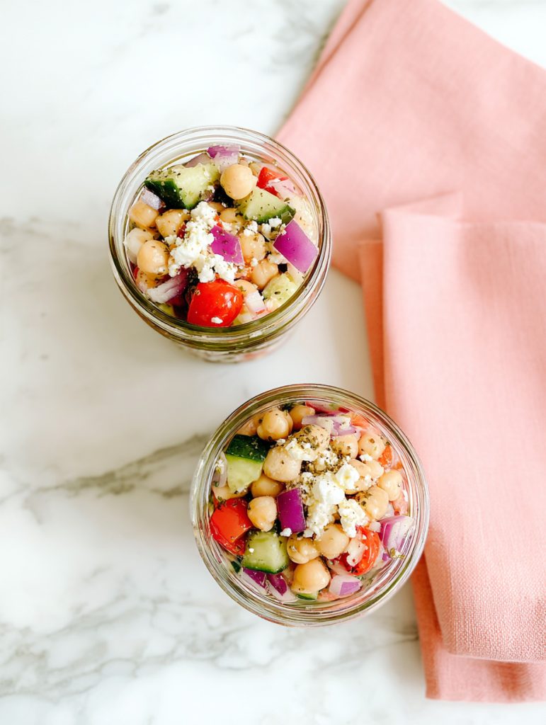 Mediterranean Dense Bean Salad Jars