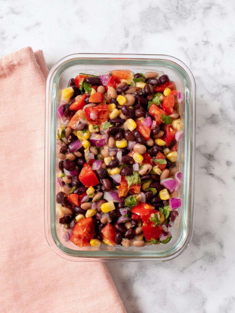 Southwest Dense Bean Salad With Lime Dressing