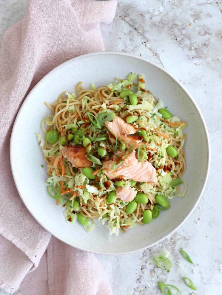 Teriyaki Salmon Soba Noodle Meal Prep Boxes