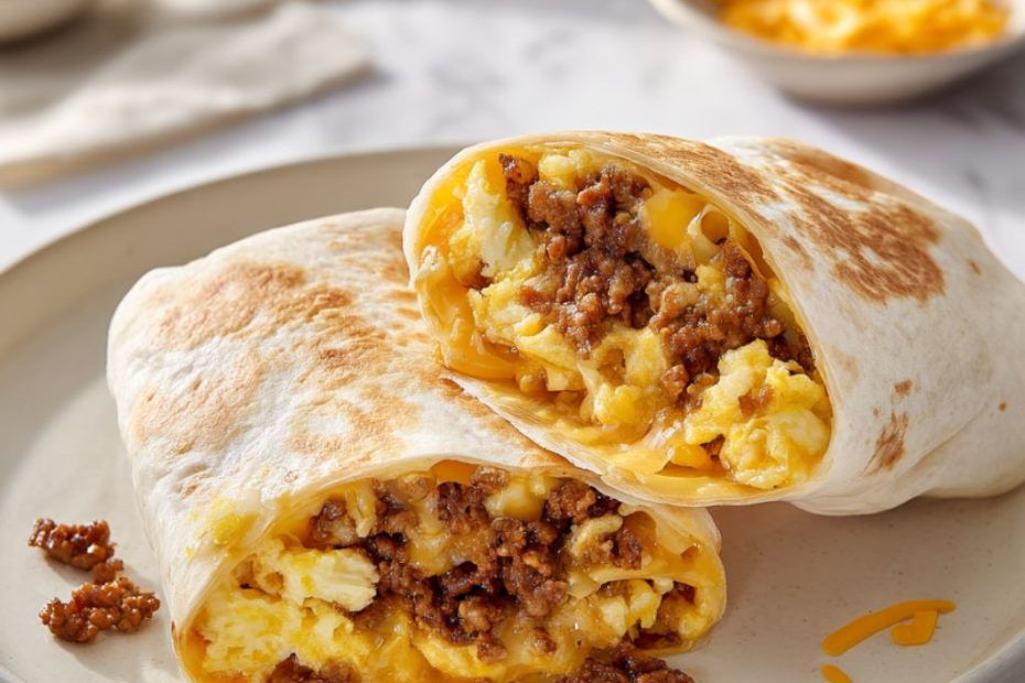 Sausage, Egg & Cheese Breakfast Burritos