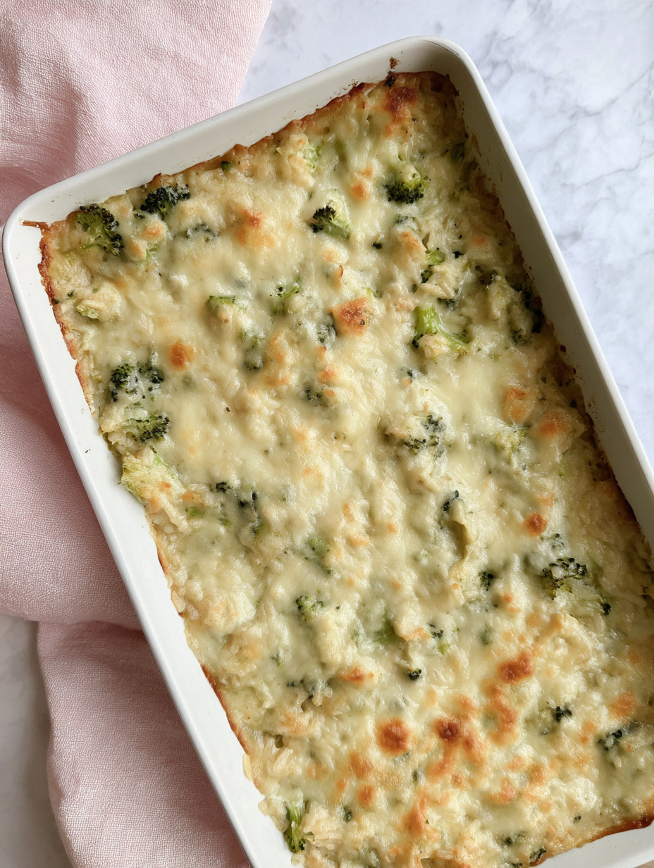 Creamy Chicken & Broccoli Rice Bake