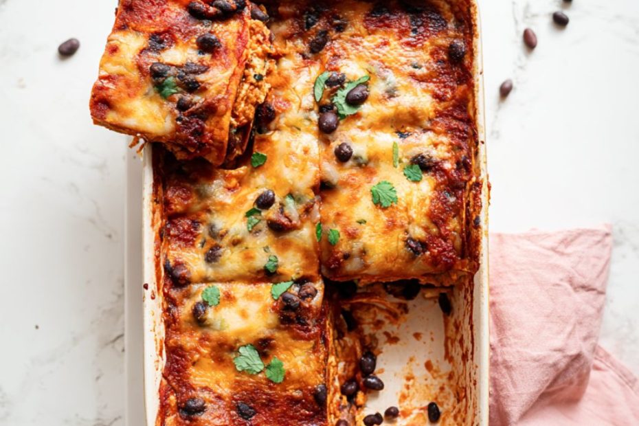 Sweet Potato & Black Bean Enchilada Bake