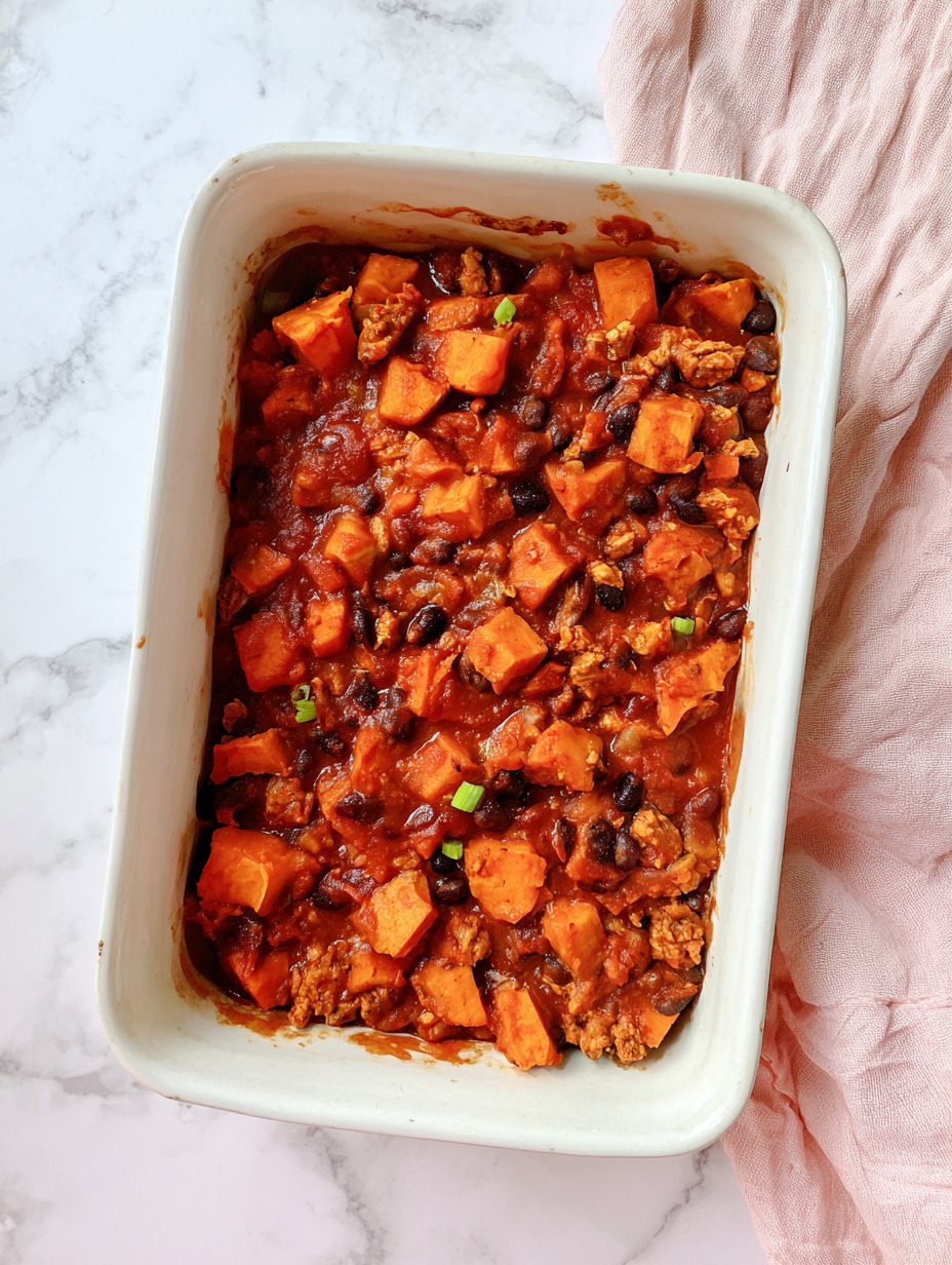 Sweet Potato Turkey Chili Bake
