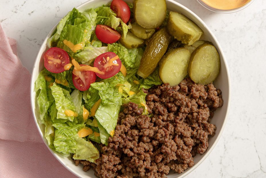 Cheeseburger Salad Meal Prep Bowls